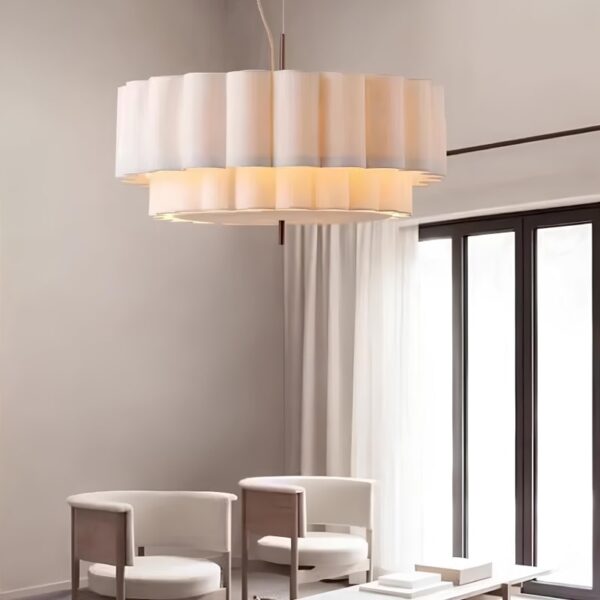Suspension luminaire en tissu au charme contemporain