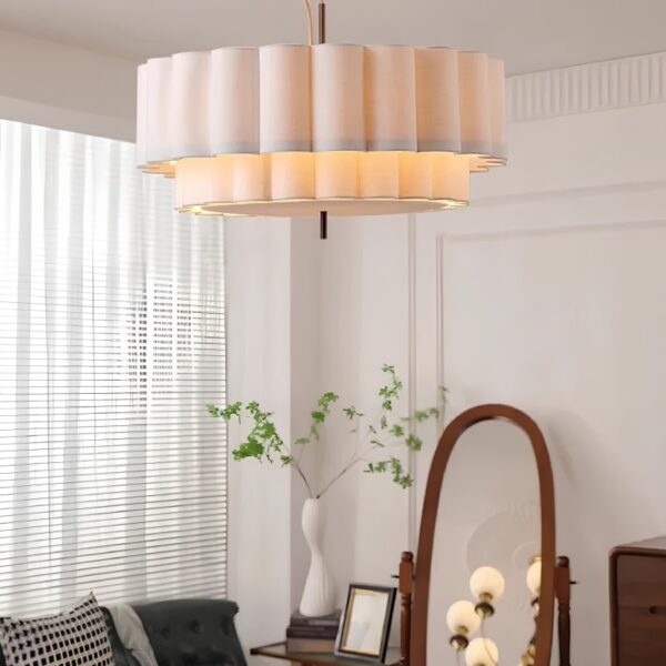 Suspension luminaire en tissu au charme contemporain