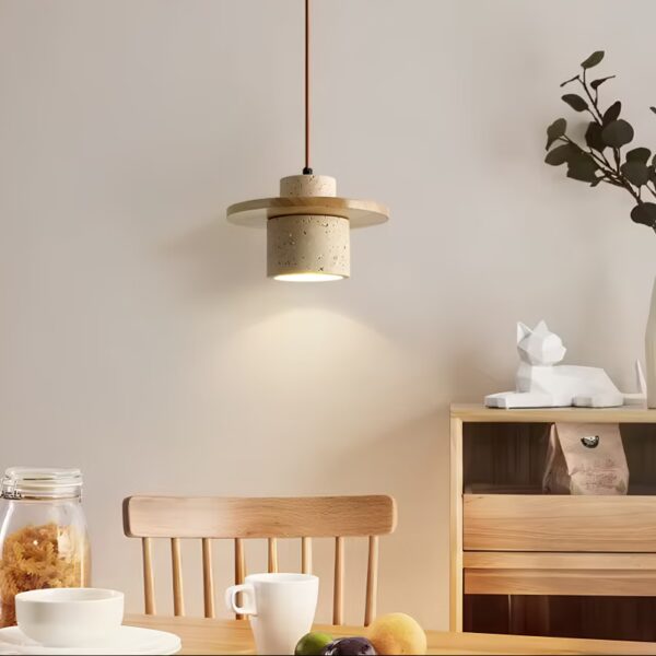 Suspension luminaire LED en pierre naturelle d'inspiration vintage