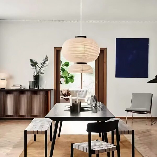 Suspension contemporaine papier, inspiration orient