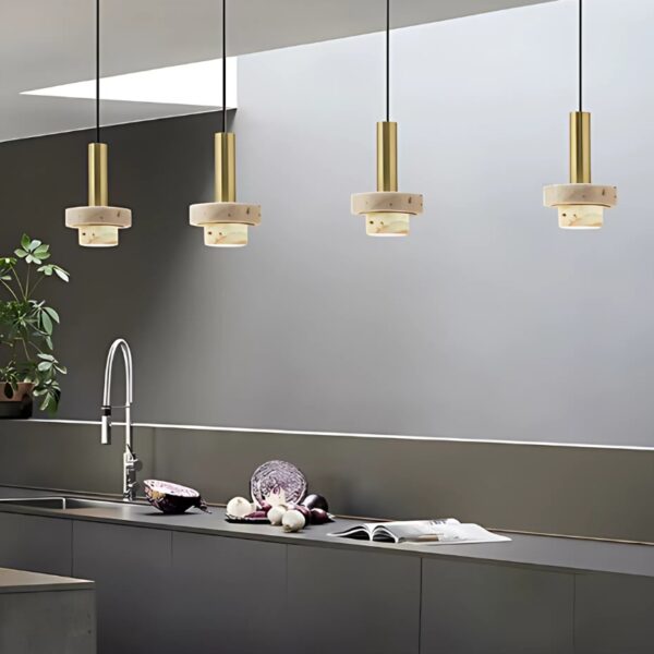 Suspension LED en Marbre Naturel d'Inspiration Nordique