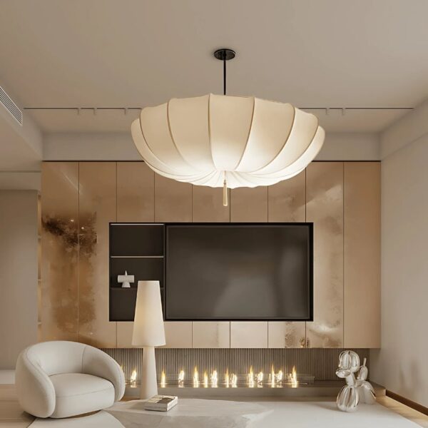 Suspension luminaire en textile inspiration nordique épurée