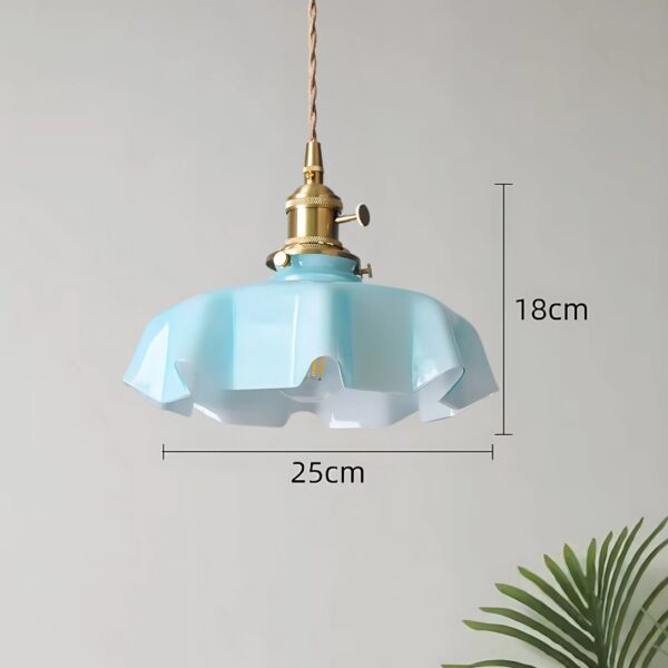 Suspension luminaire fleurie en verre style nordique