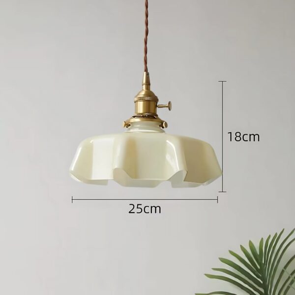 Suspension luminaire fleurie en verre style nordique