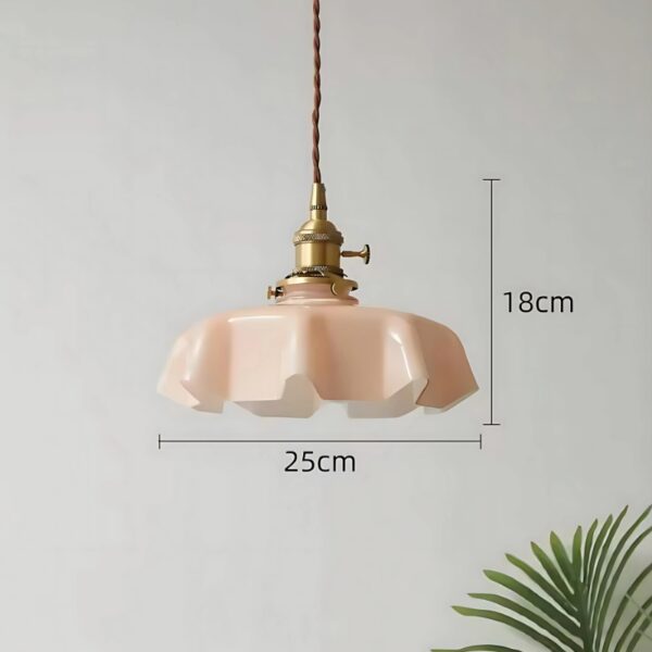 Suspension luminaire fleurie en verre style nordique