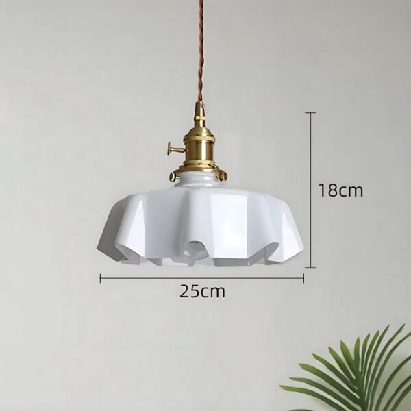 Suspension luminaire fleurie en verre style nordique