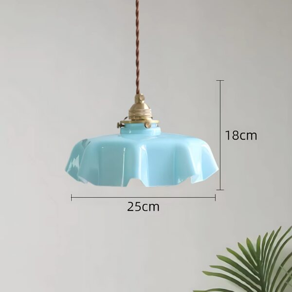 Suspension luminaire fleurie en verre style nordique