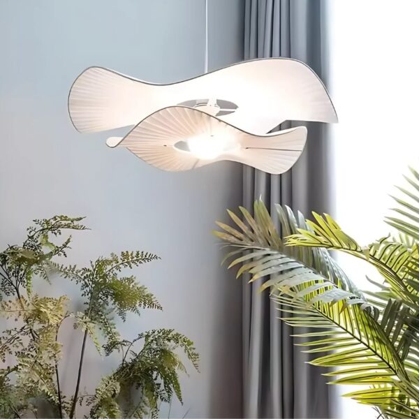 Suspension Luminaire LED Florale en Tissu Épuré