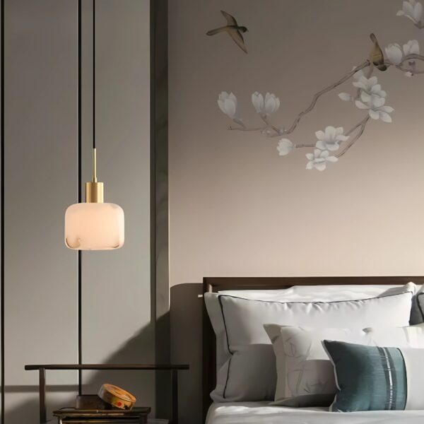 Suspension luminaire LED marbre nordique
