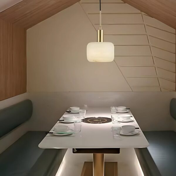 Suspension luminaire LED marbre nordique