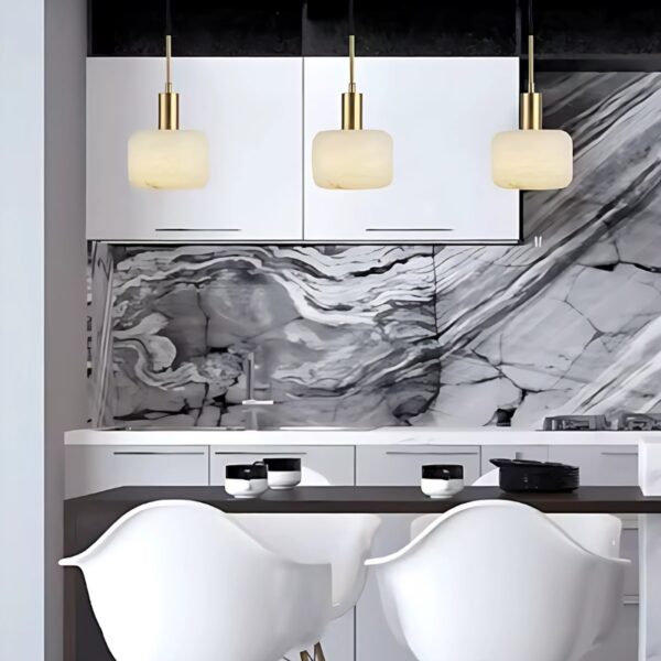 Suspension luminaire LED marbre nordique