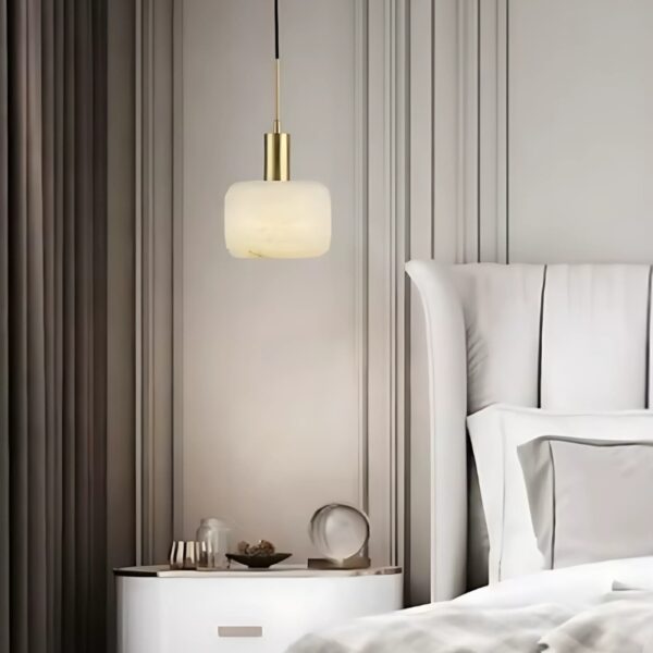 Suspension luminaire LED marbre nordique