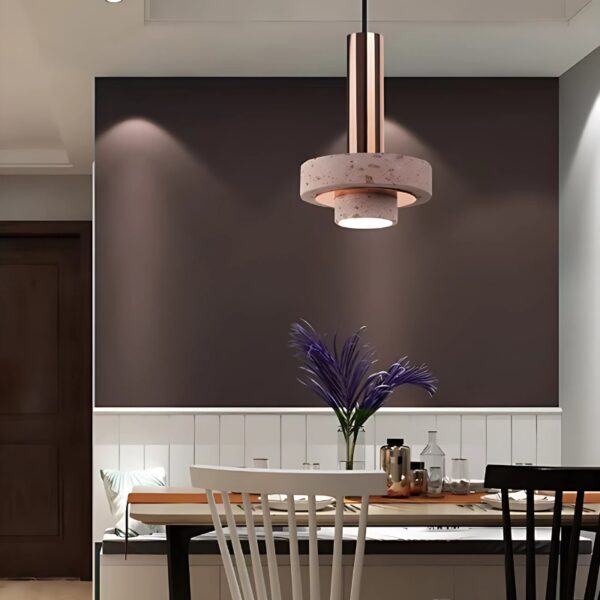 Suspension Luminaire LED Minimaliste en Finition Rose Doré