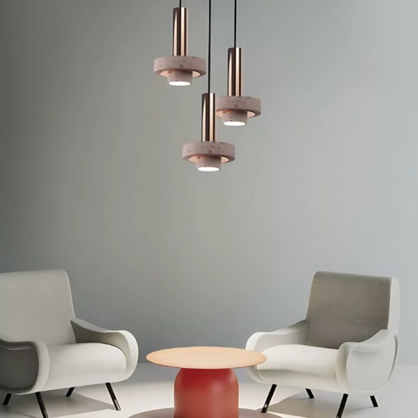 Suspension Luminaire LED Minimaliste en Finition Rose Doré