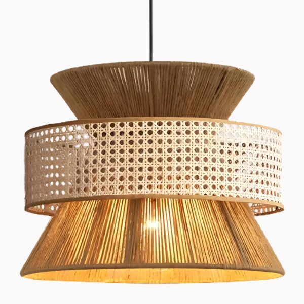 Handgemaakte rieten hanglamp met hedendaagse inspiratie