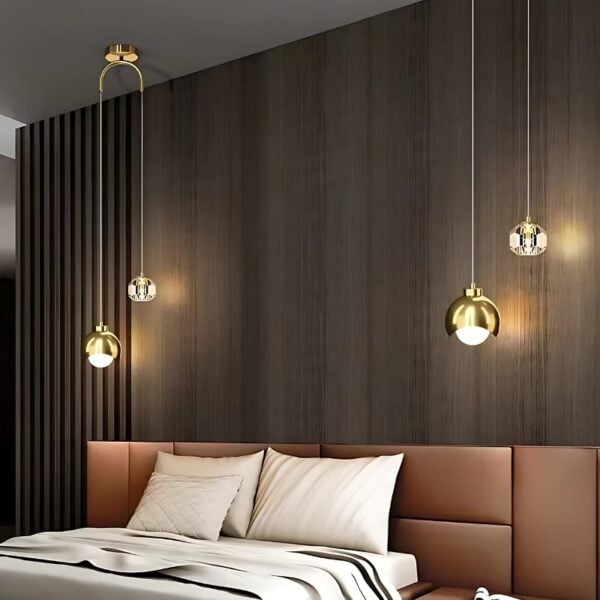 Suspension Contemporaine Cristal aux Accents Nordiques