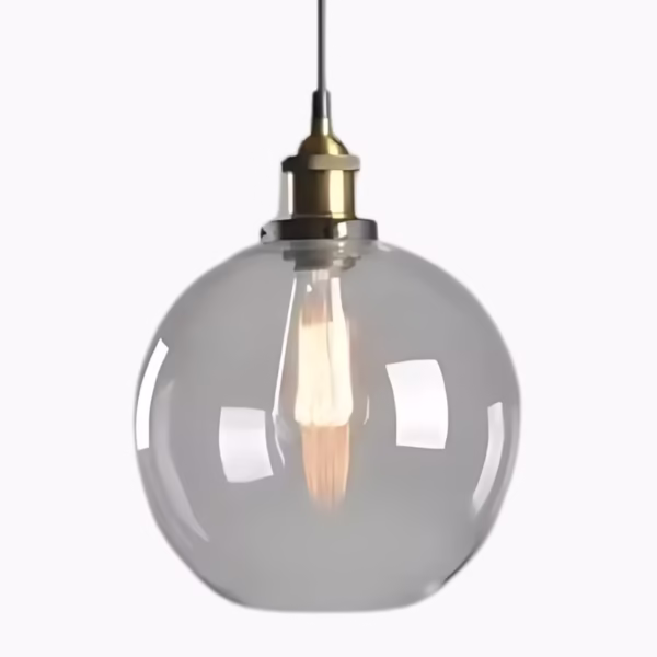 Kugelförmige Pendelleuchte aus Glas im Retrodesign